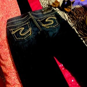 Aiko silver jeans like new